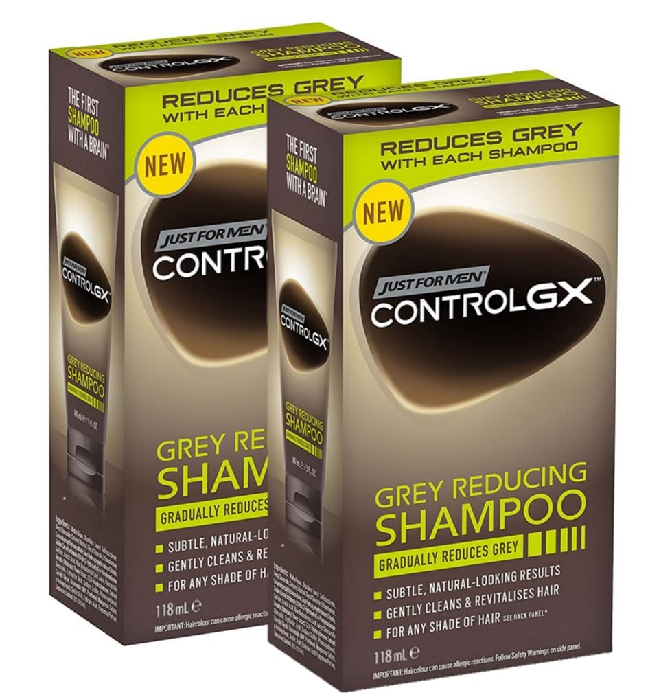 Just For Men Control GX Grey Reducing Shampoo für graues Haar, mit Kokosöl & Aloe Vera, neue verbess