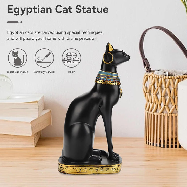 Cyrank Ägyptische Katzengöttin, Bastet Katze Sammlerstück Katzengöttin Statue mit Harz Ägyptische Ka