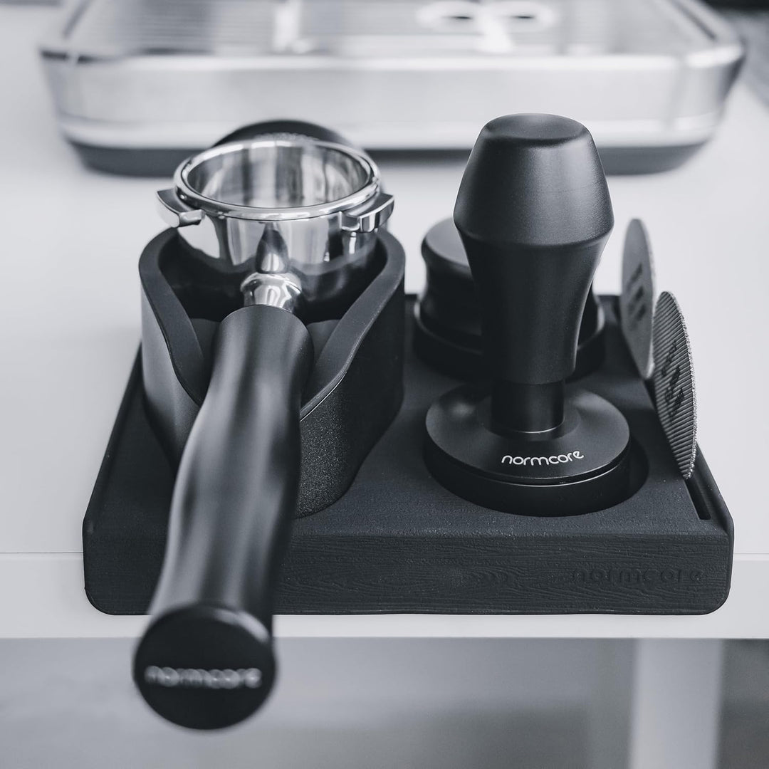 Normcore Espresso 58 mm Siebträger-Stopfstation, kompakte Stopfstation, Barista-Eck-Tamping-Matte mi