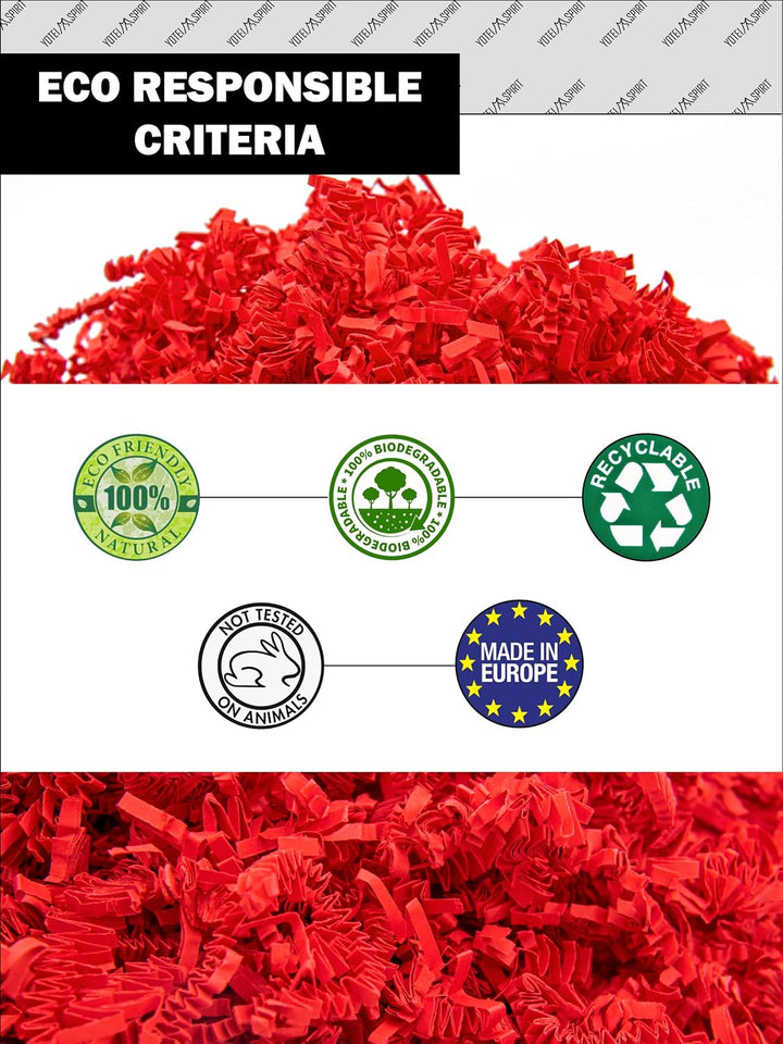 YOTEI SPIRIT® 2.5kg Geschreddertes Rotes Papier für Geschenkbox – Füllmaterial für Pakete, Körbe, Bo