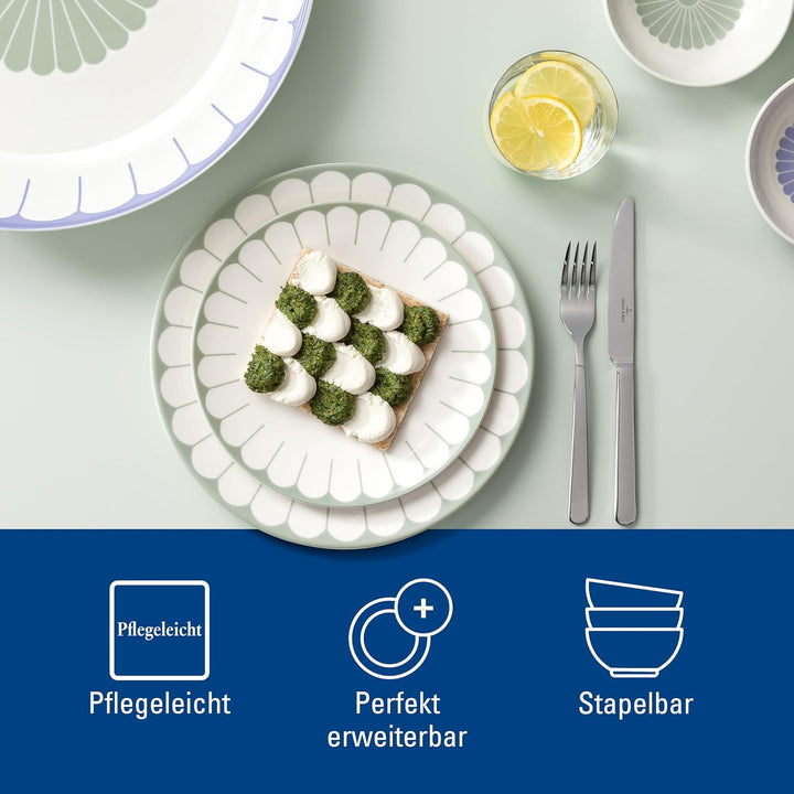 Villeroy & Boch - Fleur vert Frühstücksteller grün, Spülmaschinenfest, Mikrowellensicher, Desserttel
