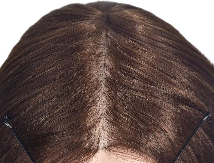 Übungskopf mit 100% Echthaar, für professionelles Frisieren, Hairstyling, Übungspuppe für Kosmetik,