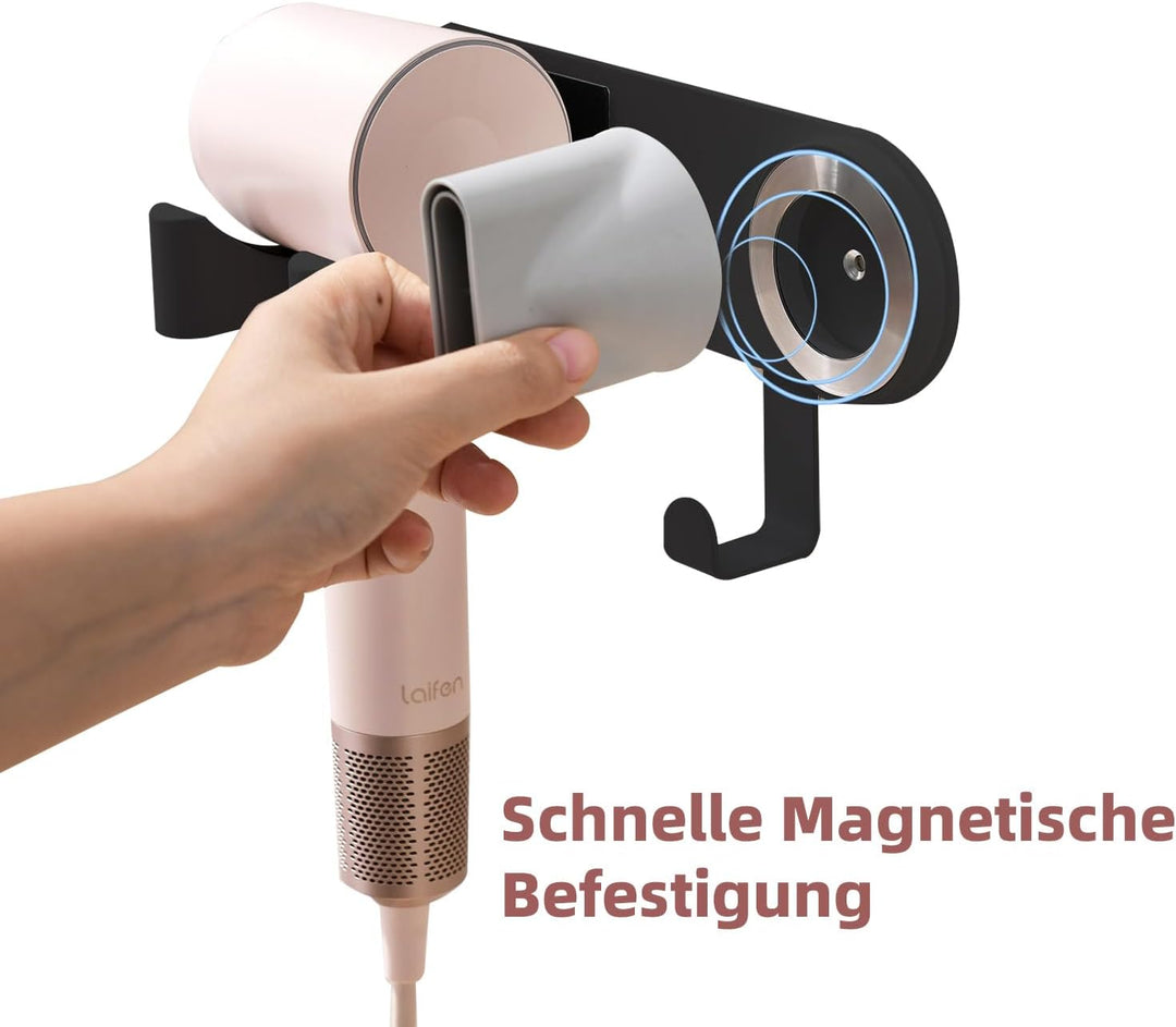 Föhnhalterung Wand Ohne Bohren, Fönhalter für Haartrockner, Edelstahl Haartrocknerhalter zum Kleben,