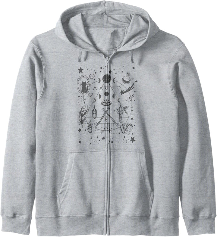 Trendy Mystical Symbols Triangle Kapuzenjacke
