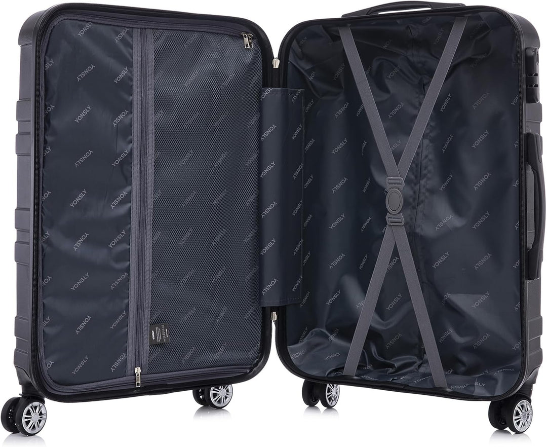 Reisekoffer Trolley, Rollkoffer Handgepäck Set, Travel Koffer Suitcase mit 4 Rollen 360°, Zahlenschl