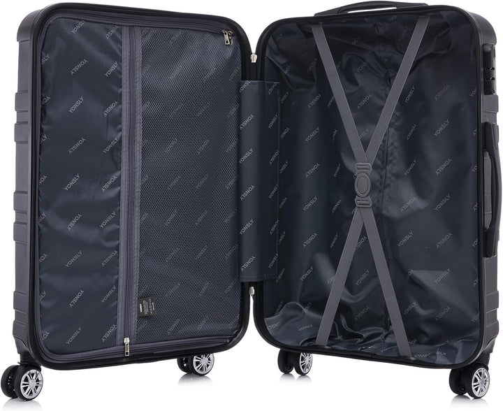 Reisekoffer Trolley, Rollkoffer Handgepäck Set, Travel Koffer Suitcase mit 4 Rollen 360°, Zahlenschl