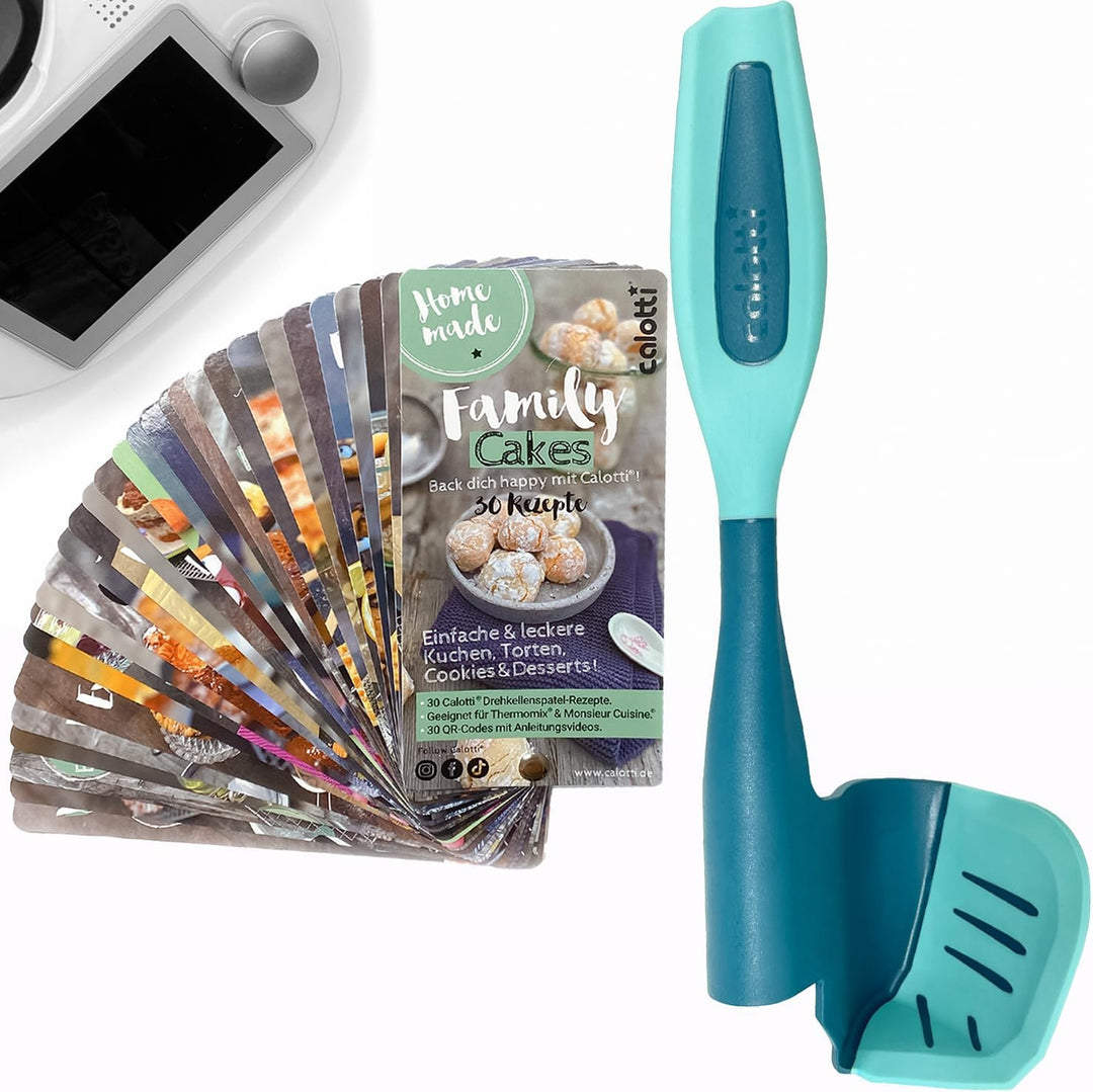 Calotti® Set – Backfächer „Family Cakes“ und Drehkellenspatel Silikon + für den Thermomix im Vorteil