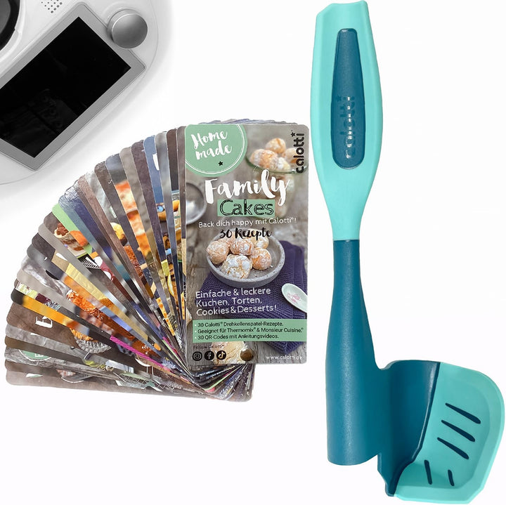 Calotti® Set – Backfächer „Family Cakes“ und Drehkellenspatel Silikon + für den Thermomix im Vorteil
