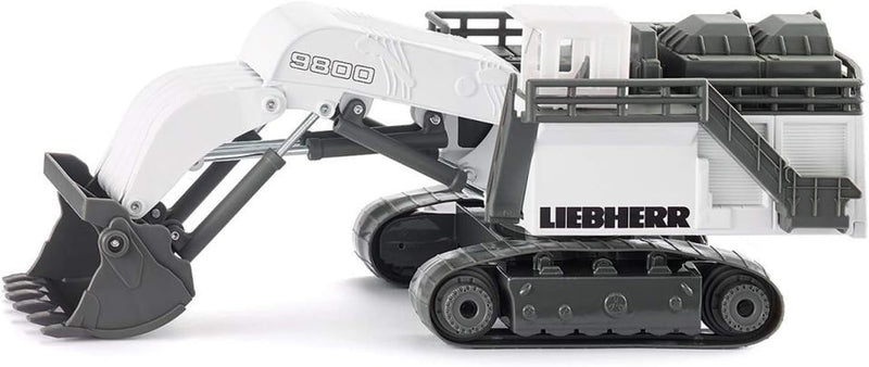 siku 1798, Liebherr R9800 Mining-Bagger, 1:87, Metall/Kunststoff, Weiss, Funktionsfähige Klappschauf