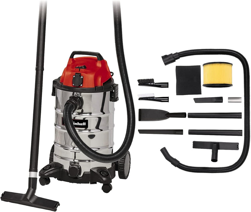 Einhell Nass-Trockensauger TC-VC 1930 SA Kit, Kabellos, Räder (1500 W, 190 mbar Saugleistung, 30 L E