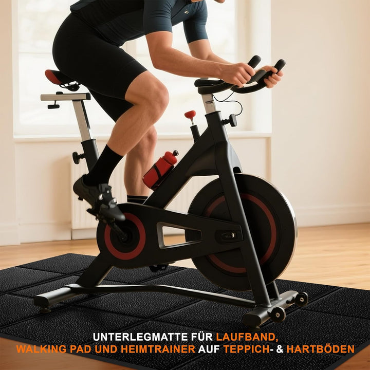 THAILE Bodenschutzmatte für Laufband & Fitnessgeräte 200x100 cm rutschfeste Antivibrationsmatte mit