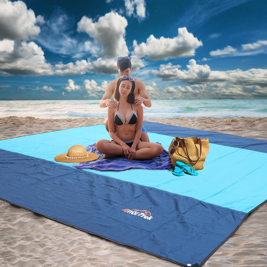 Sandfreie Stranddecke XL 200x200cm - Ultraleicht, Schnelltrocknend & Spritzwassergeschützt, Mehrzwec