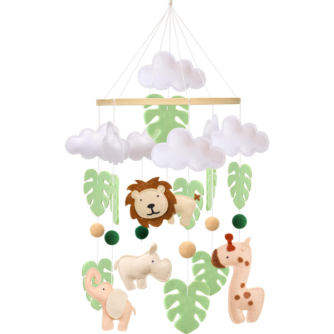Giraffe Löwe Mobile Baby Windspiel Elefant Wald Tiere Babybett Mobile, Grüne Blätter Baby Mobiles Kr