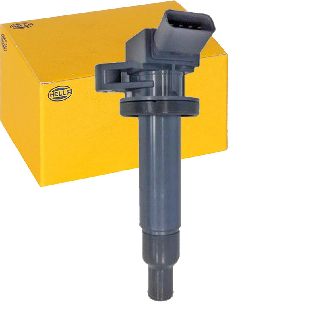 HELLA 5DA 358 000-421 Zündspule - 12V - 4-polig - Kerzenschachtzündspule - geschraubt