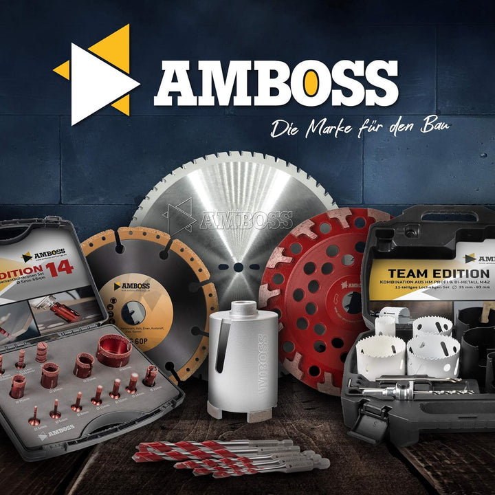 Diamant Dosensenker Ø 82 mm / M16 / Seitenschlitz / 90mm Nutzlänge - Amboss Silver Force Premium für