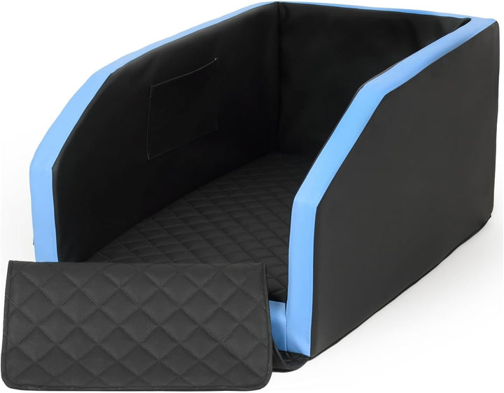Autohundebett Hunde-Autositz Hundebett Rückbank Hundesitz Anschnallgurt 55x100 (Farbe: schwarz, blau