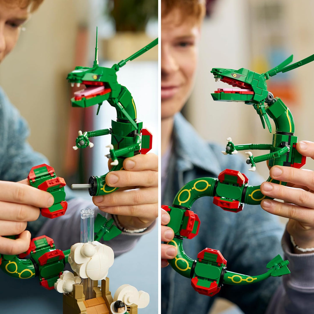 LEGO Pokémon Rayquaza - Modellbausatz für Erwachsene mit Drachenfigur, Trainerin Amalia Minifigur &amp;