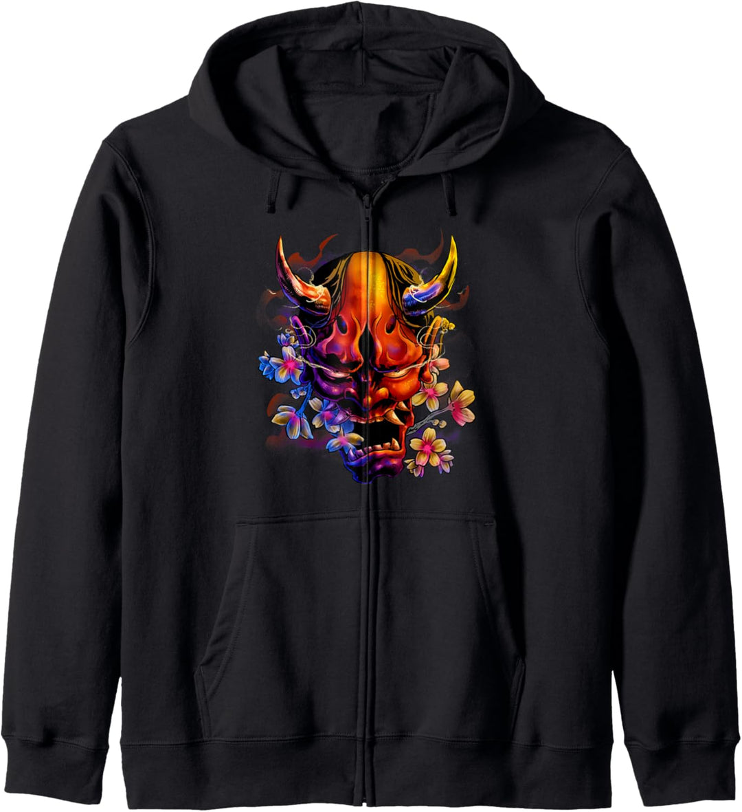 Oni Demon Maske Japanischer Samurai Krieger Teufel Kapuzenjacke