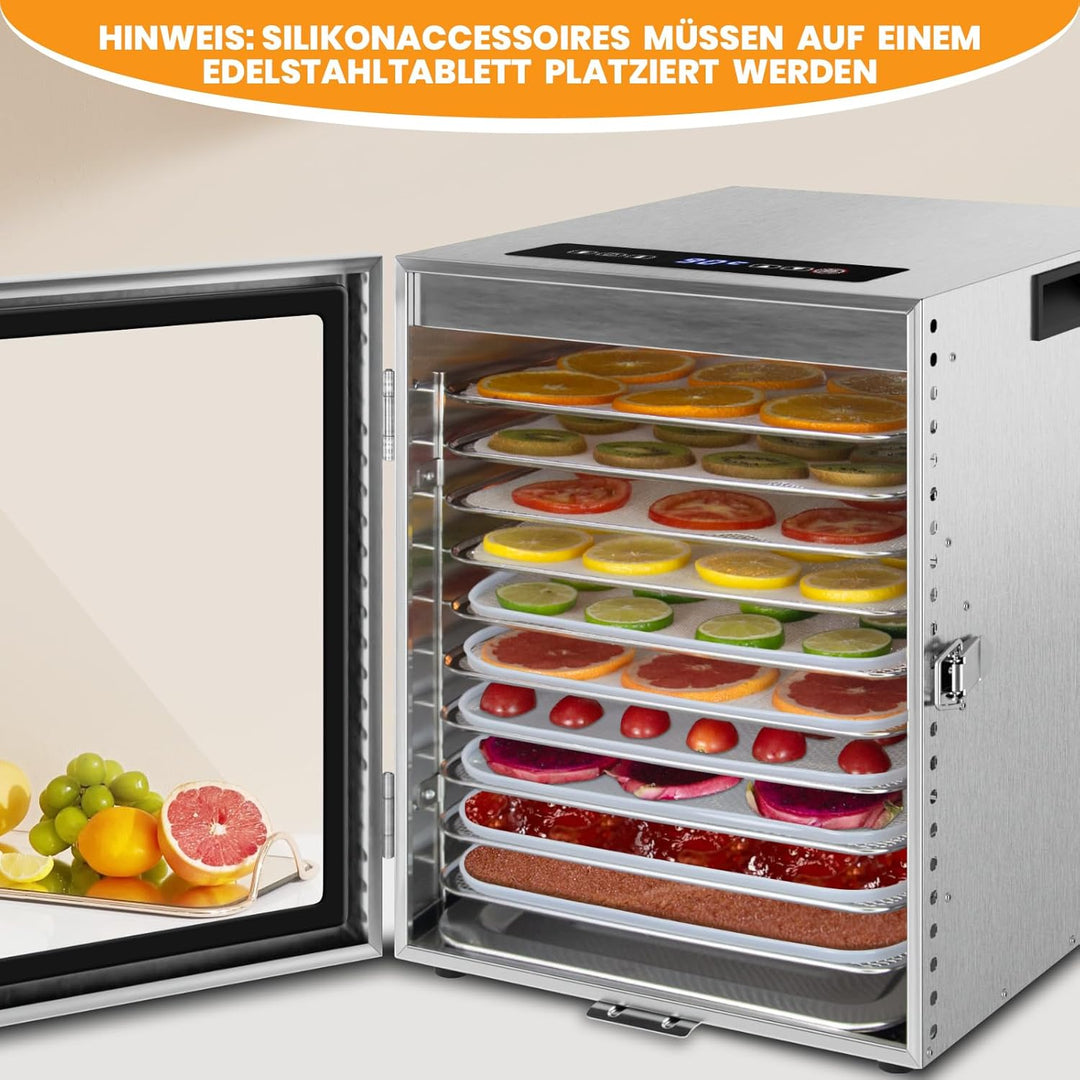 6er Silikon-Dörrfolie mit Rand, Fruchtleder Matte Dörrautomat Zubehör, Dörrfolie Für Flüssigkeiten,