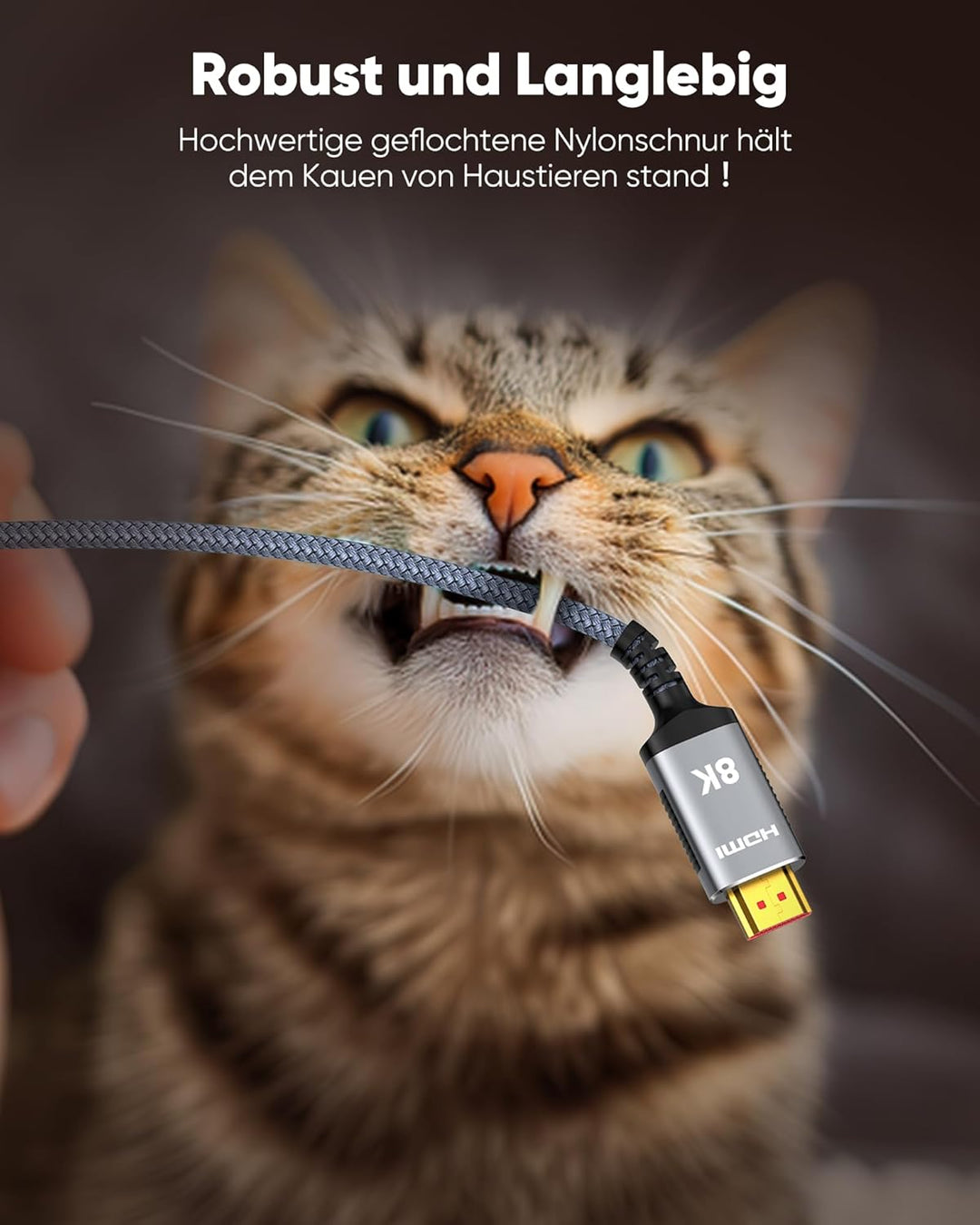 Highwings HDMI Kabel 8K 10M, HDMI 2.1 Kabel 48Gbps Ultra Highspeed 8K@60Hz 4K@120Hz 7680P HDR10 eARC