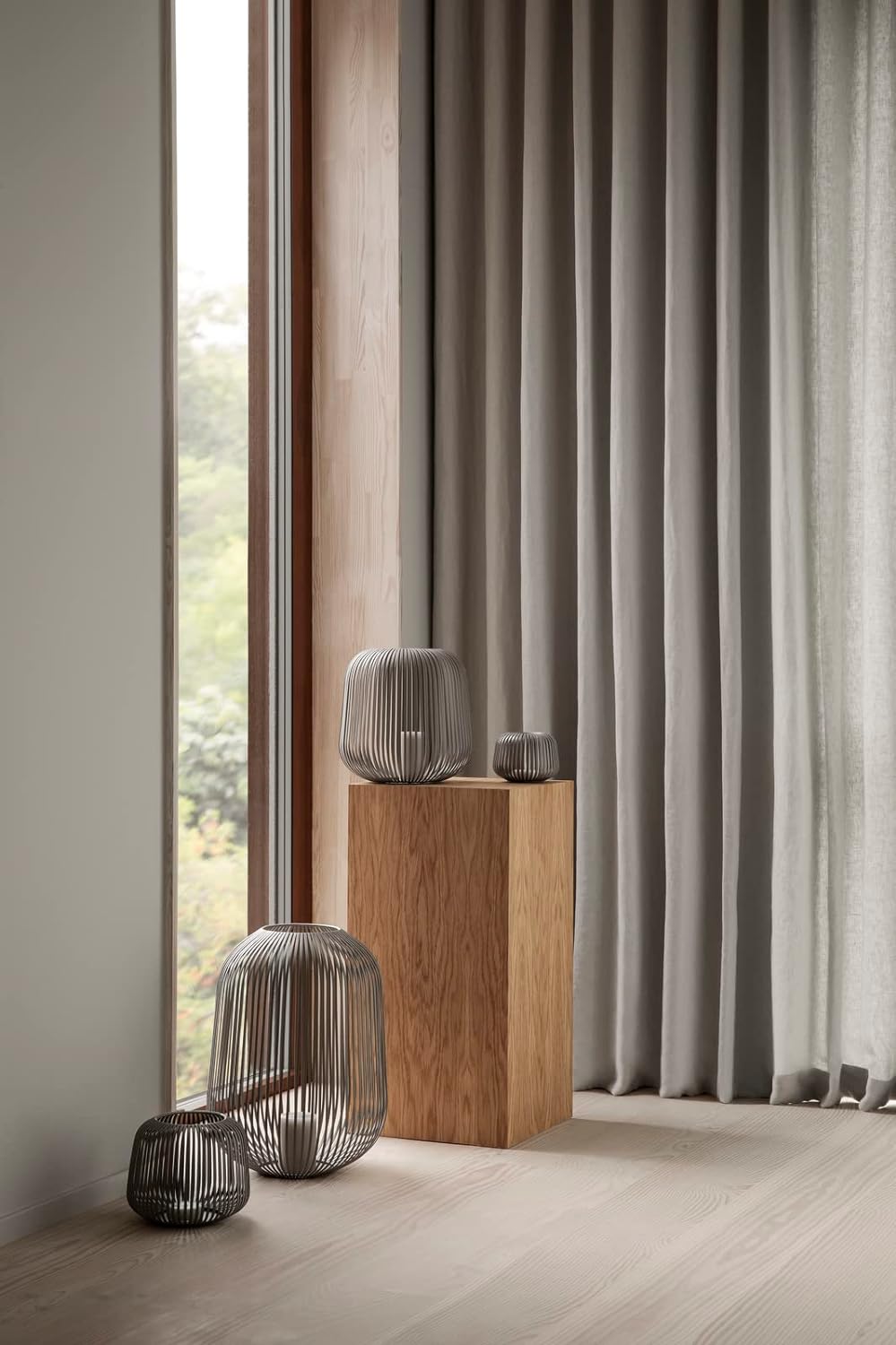 Blomus - Laterne - Windlicht - Steel Gray - Small - Masse (ØxH): 20,5 x 17 cm, Weiss S Steel Gray, S