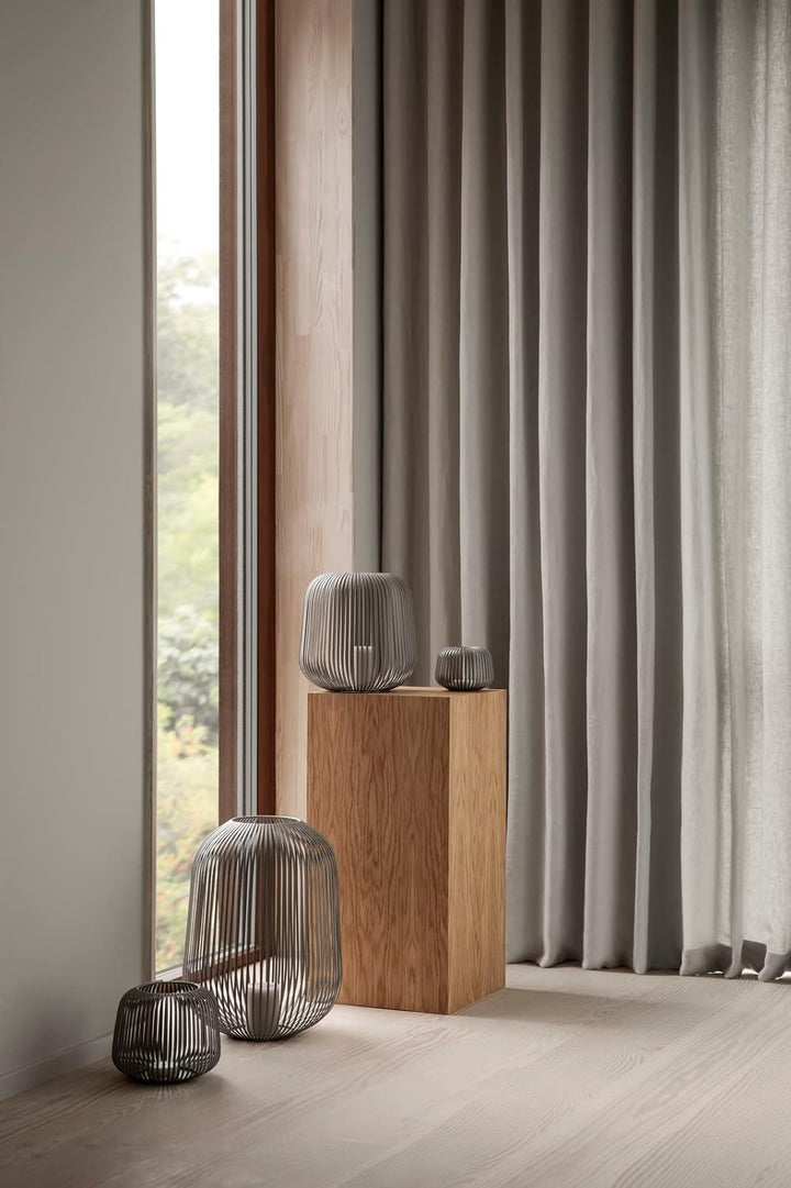 Blomus - Laterne - Windlicht - Steel Gray - Small - Masse (ØxH): 20,5 x 17 cm, Weiss S Steel Gray, S