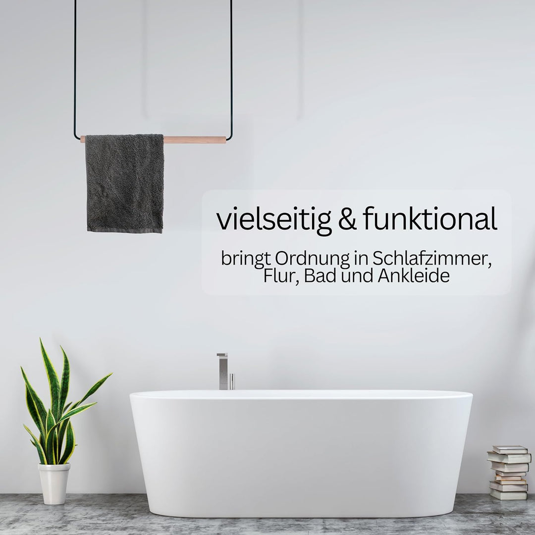 Kleiderstange Deckenmontage, Garderobenstange aus Holz Metall | Kleiderstange Decke | Als Schmale Ga