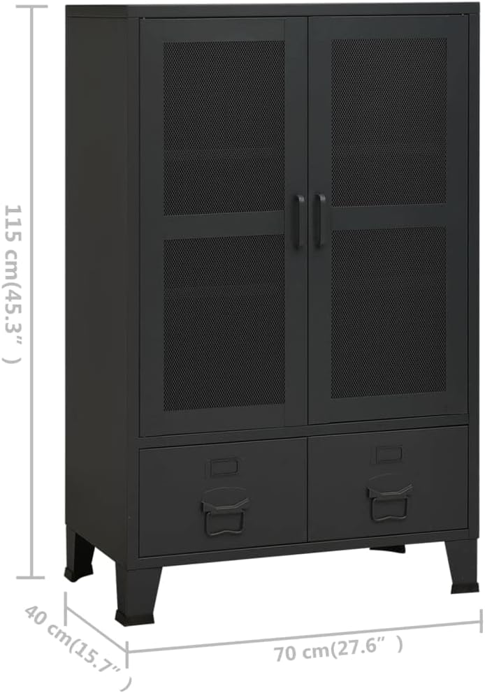 vidaXL Lagerschrank Industrie-Stil Sideboard Kommode Anrichte Metallschrank Schrank Beistellschrank