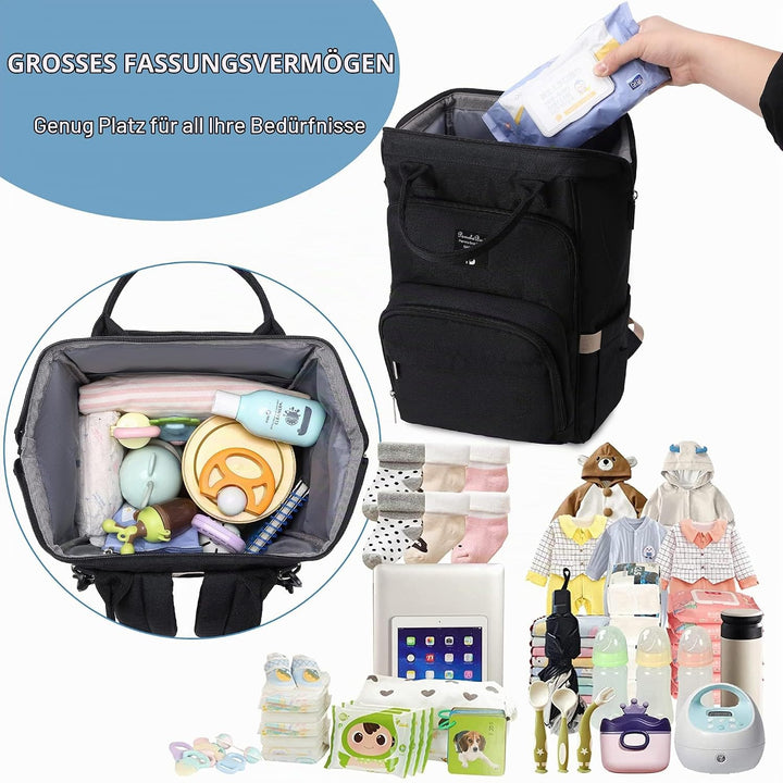 Pomelo Best Baby Wickelrucksack stylische Wickeltasche Rucksack mit Wickelunterlage multifunktional