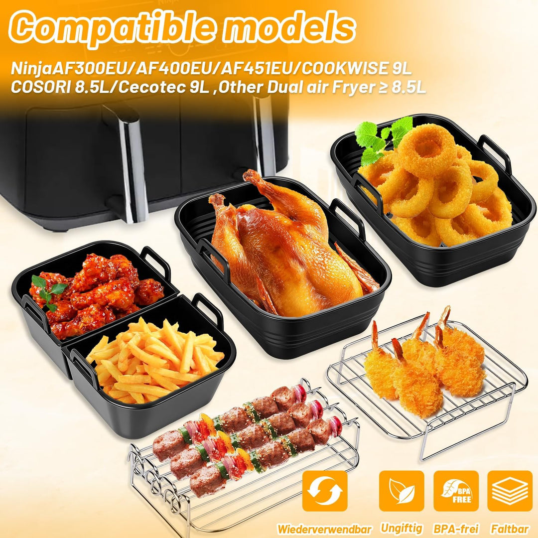 Heissluftfritteuse Zubehör - Airfryer Zubehör für Ninja Foodi Max Dual Zone AF400EU, AF300EU, AF400E