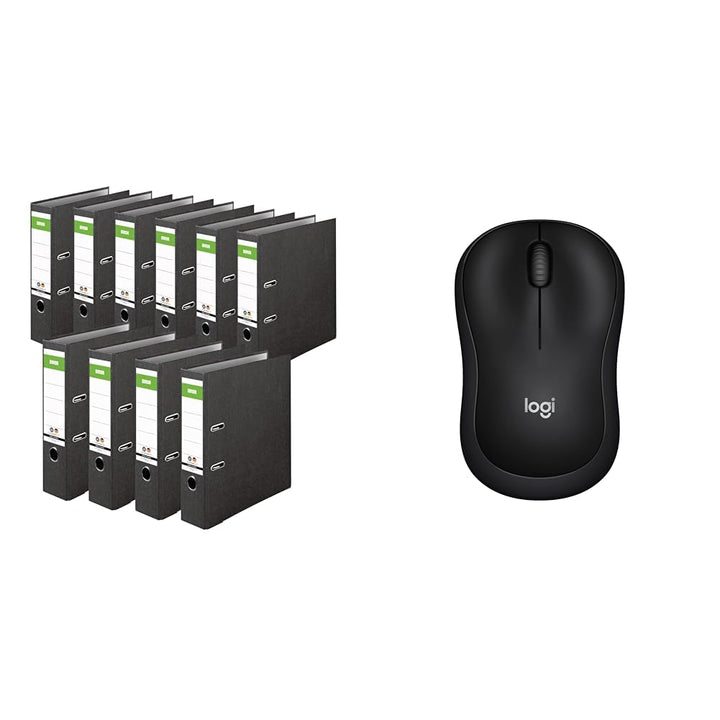 Original DINOR Ordner-Wolkenmarmor-Recycling - Made in Germany & Logitech M220 SILENT Kabellose Maus