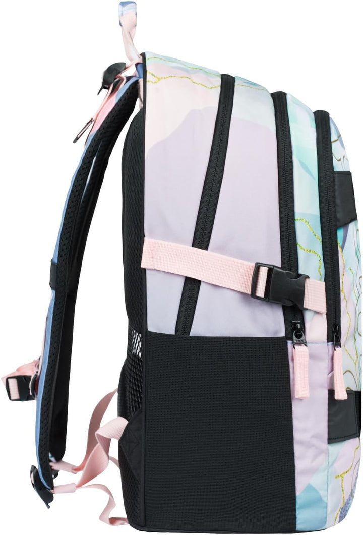 Baagl Schulrucksack Set Mädchen 5-Teilig, Schultasche ab 3. Klasse, Grundschule Ranzen mit Brustgurt