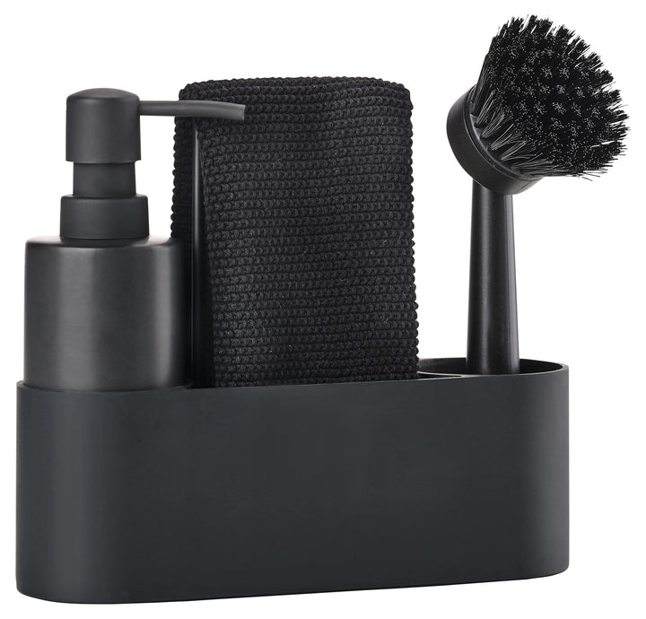Zone Singles Dishwashing Set 22 x 6,7 x 19 cm 4 DELE Black 22cm Schwarz, 22cm Schwarz