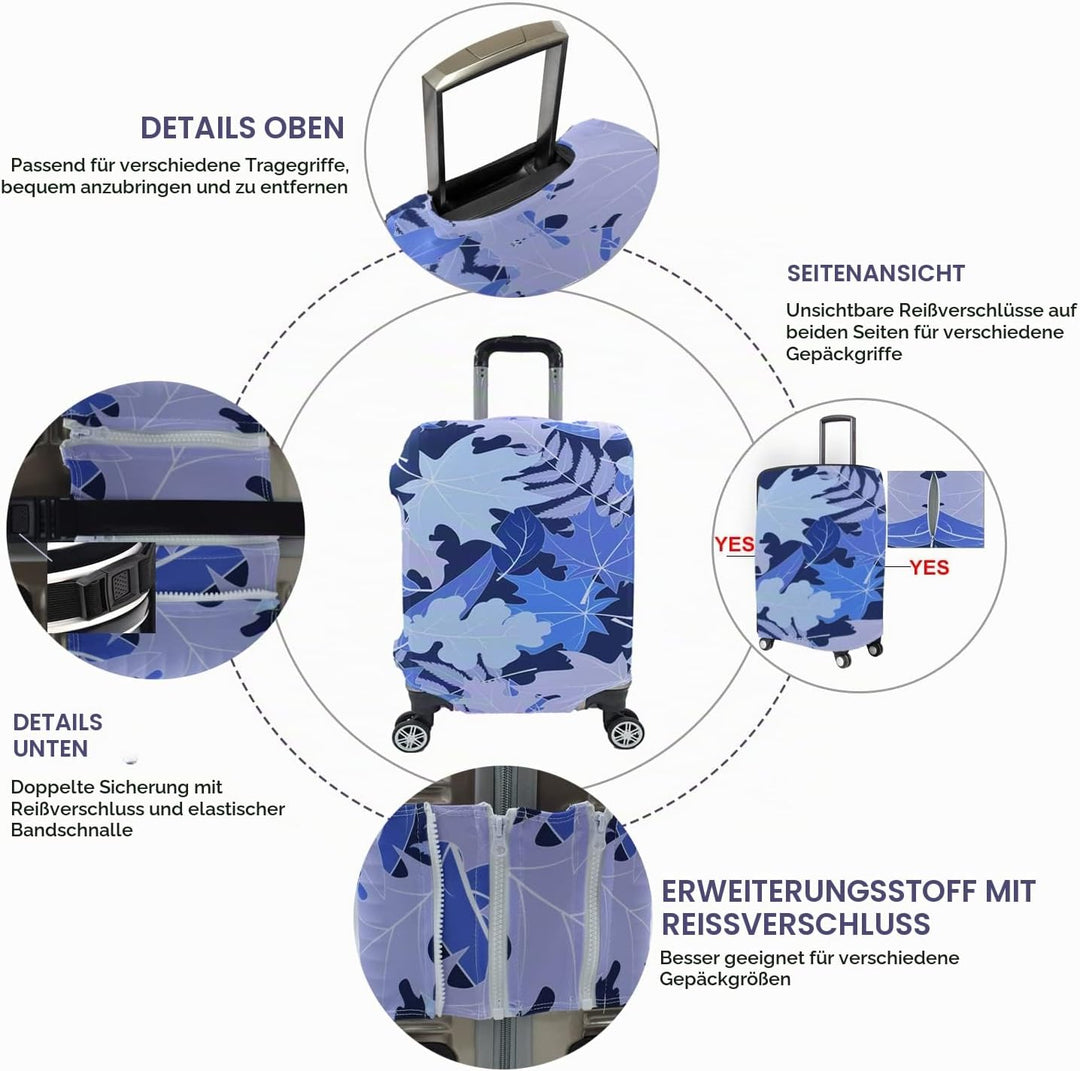 Reisegepäckabdeckung, Kofferschutztasche passt 29-30 Zoll Gepäck Bluemaple Blau XL: 29-30 Zoll Gepäc