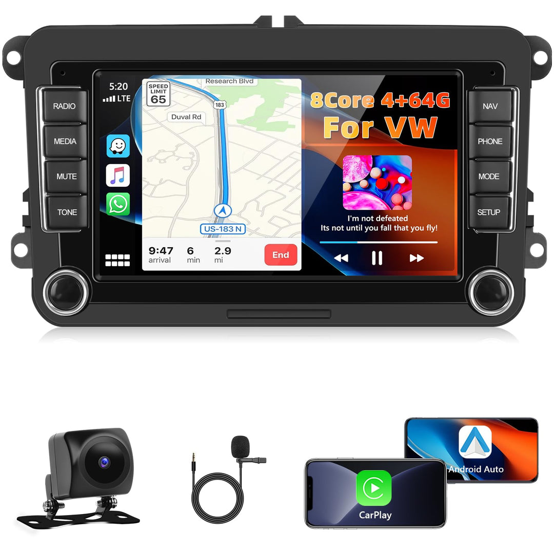 4GB+64GB Motorsi Autoradio für VW Seat/Skoda/Altea/Toledo/Leon/Altea XL mit Qualcomm Carplay/Android