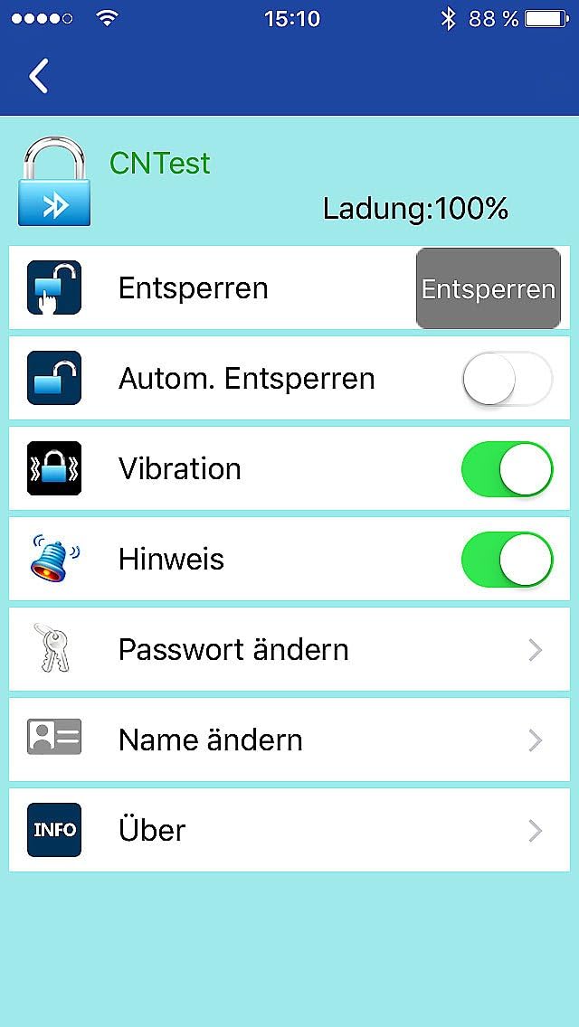 Semptec Urban Survival Technology Alarmschloss: App-gesteuertes Kabelschloss, Bluetooth, Alarm für F