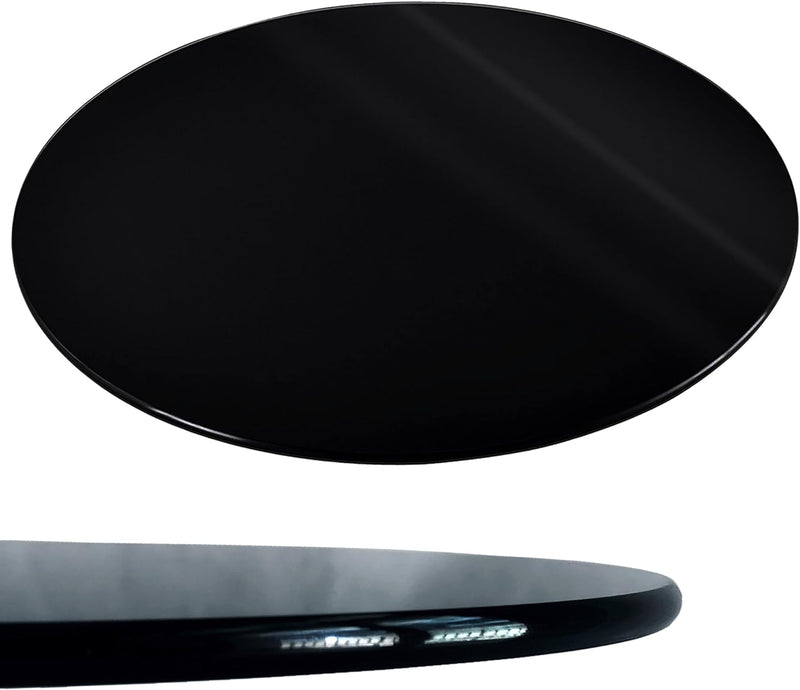 iomangio® Glasplatte Rund Ø 70cm Durchmesser Schwarz - Glasscheibe aus gehärtetem ESG Glas 8mm Dick