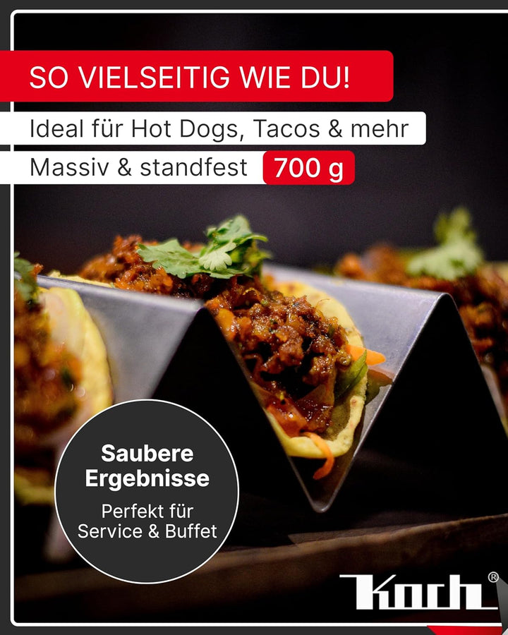 Koch #94 Halter/Ständer für Tacos, Hot Dogs, Bratwurst! Profi- Qualität aus rostfreiem V2A Edelstahl