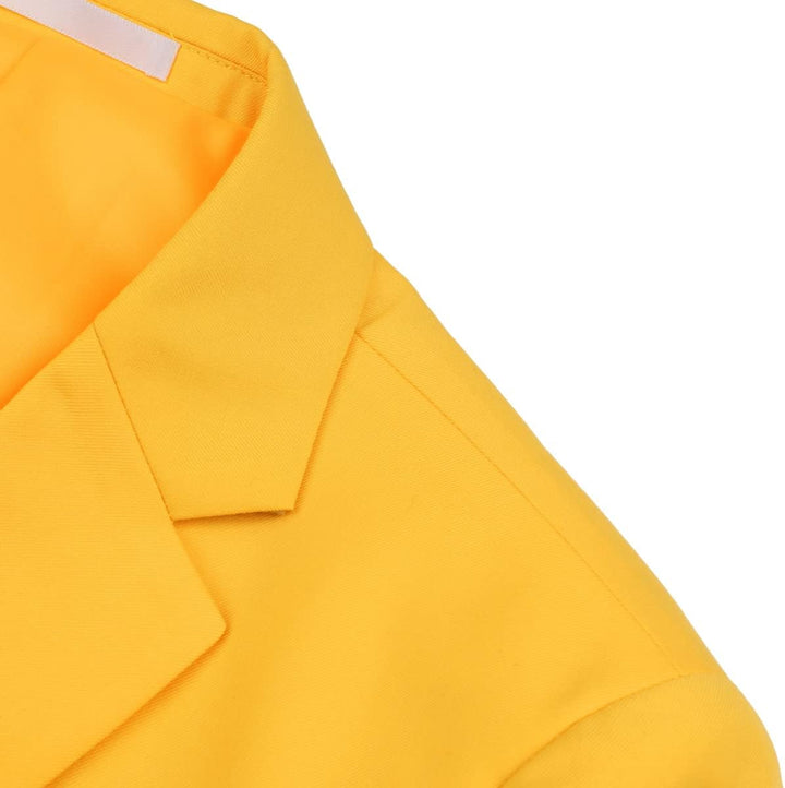 YOUTHUP Herren Sakko Slim Fit Anzugjacke für Business Hochzeit Eleganter 1 Knöpfen Blazer XXL Gelb,