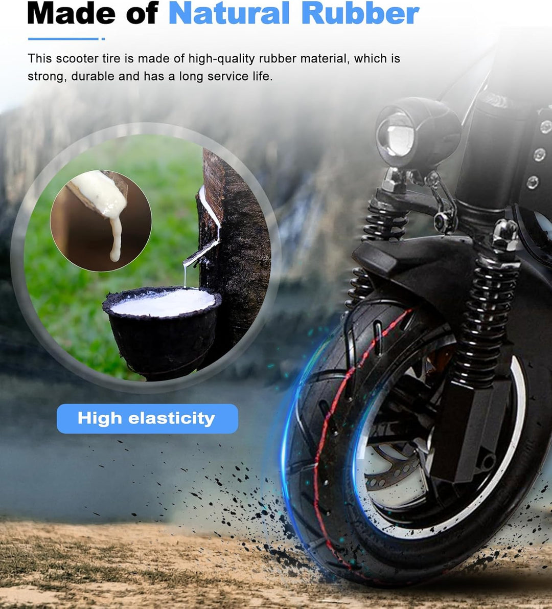 SYACHI E Scooter Reifen mit Schlauch,10x2.5 Reifen Schlauch für E Scooter 60/70-6.5, 10 Zoll Ersatzr