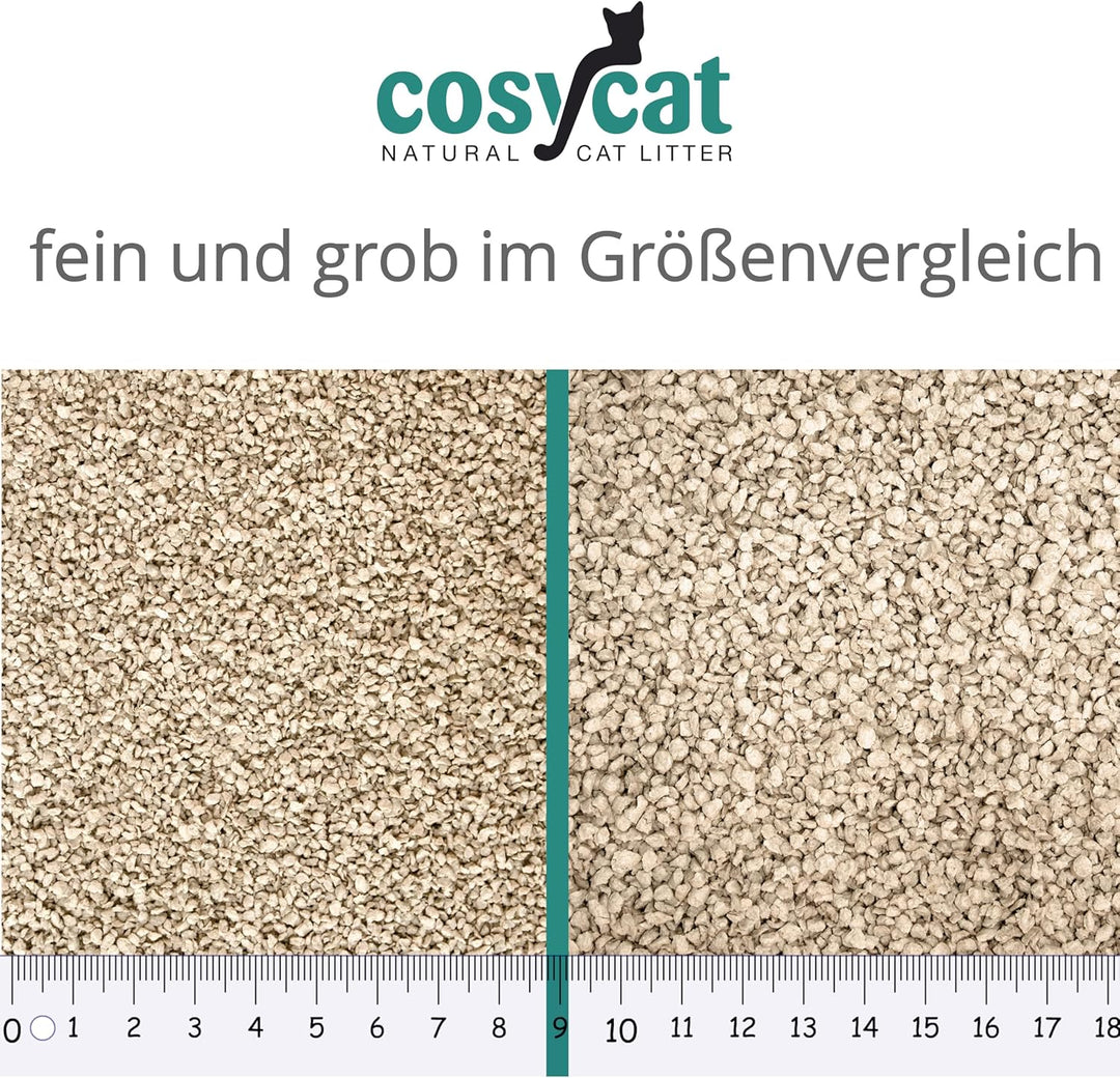 COSYCAT Klumpendes Bio-Katzenstreu aus Holz [100% Natürlich] – 20 l - in der Toilette entsorgbar – K