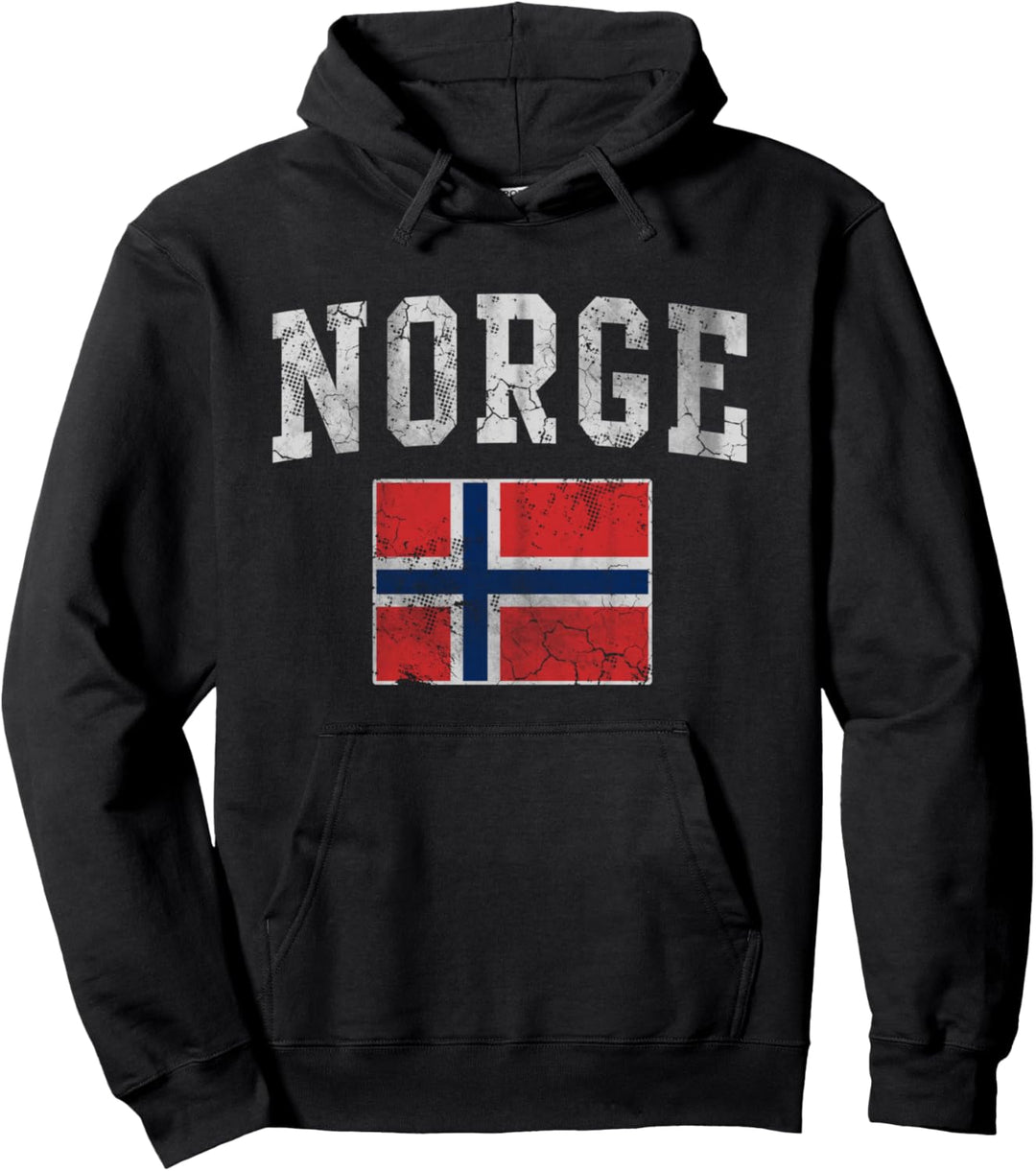 Nordische Flagge Norwegische Norwegen Retro Distressed Couples Groups Pullover Hoodie