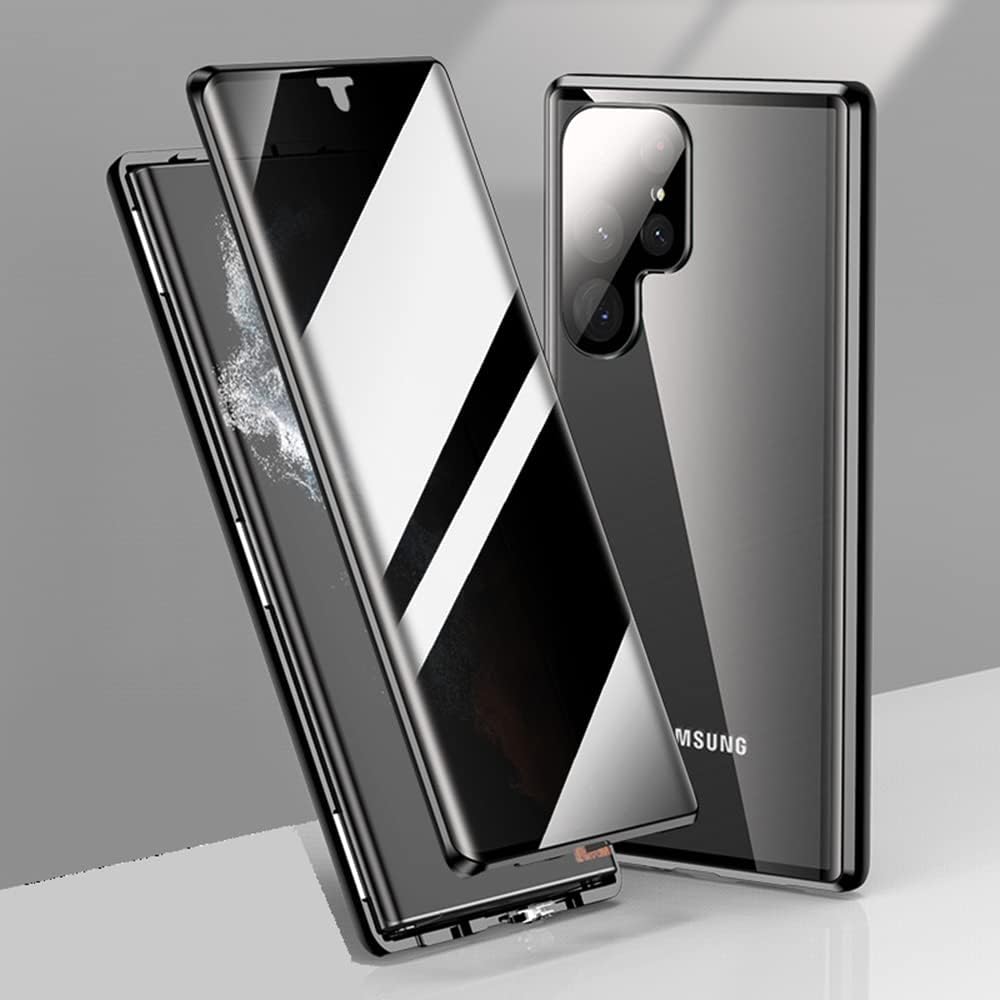 CeeEee Anti-Peep Hülle für Samsung Galaxy S22 Ultra 5G 360 Grad Schutz Case Doppelseiten aus gehärte