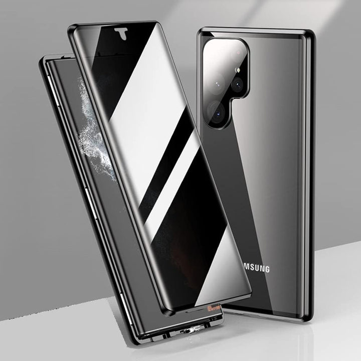 CeeEee Anti-Peep Hülle für Samsung Galaxy S22 Ultra 5G 360 Grad Schutz Case Doppelseiten aus gehärte