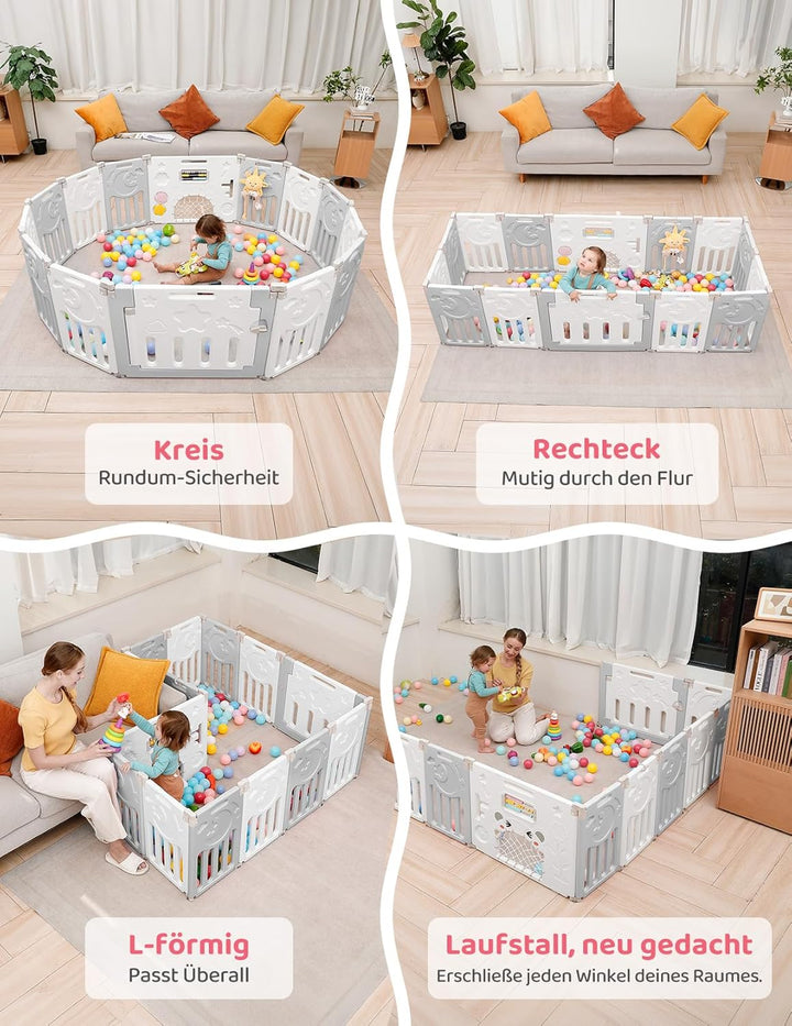 Dripex Laufstall Baby, 2 paneele, Laufgitter Baby, Baby Playpen, Laufstall in Anpassungsfähiger Form