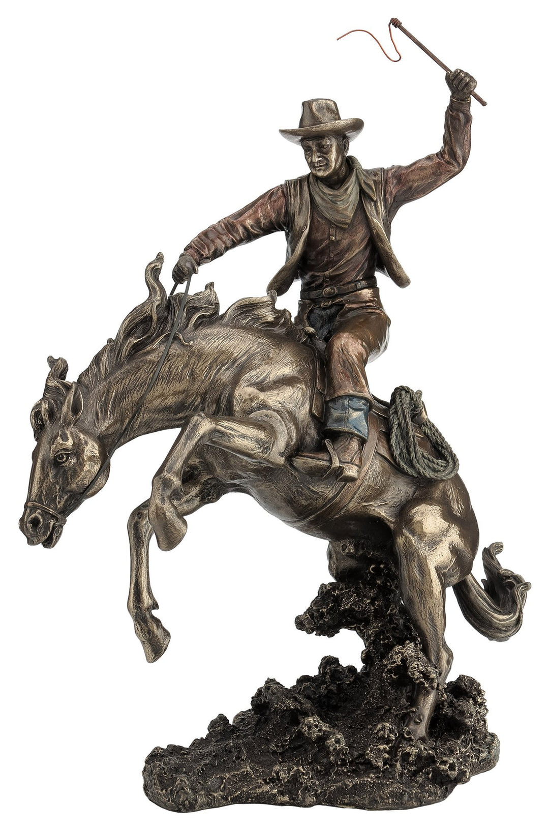 Zeckos braunen Rodeo Cowboy und Bucking Bronco Statue 33 cm hoch