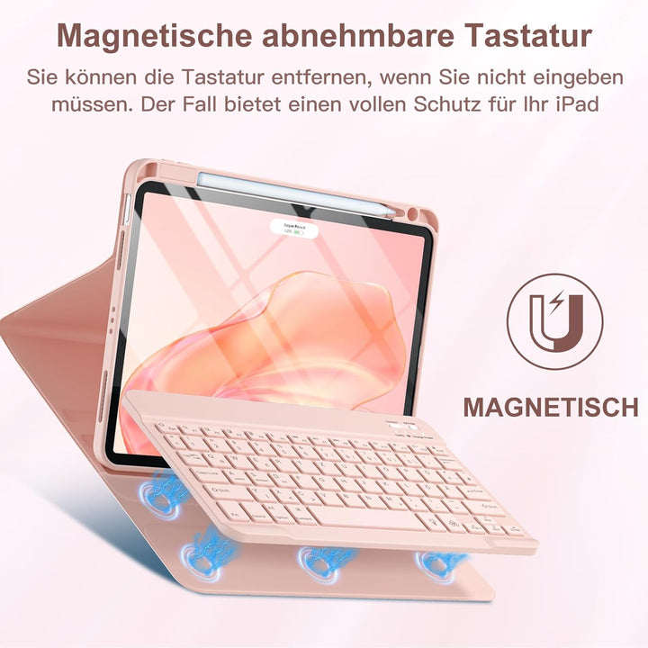 Vobafe Hülle mit Tastatur für iPad Air 11 Zoll M4 2026/M3 2025/M2 2024, iPad Air 5 4 2022 2020 10,9"