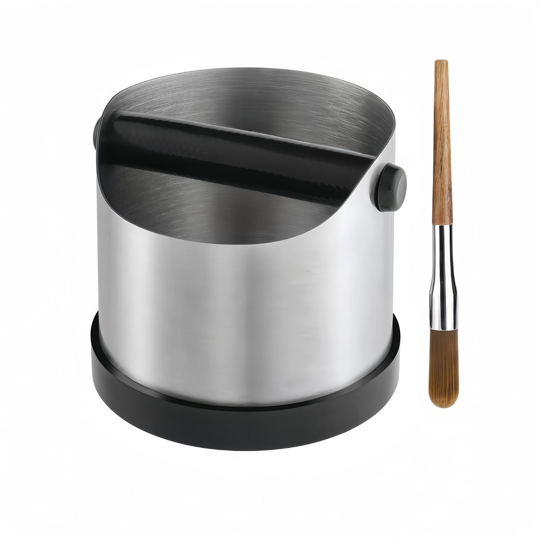 Abklopfbehälter für Siebträger, 700ml Klein Edelstahl Espresso Kaffee Knock Box, Abklopfschale Knock