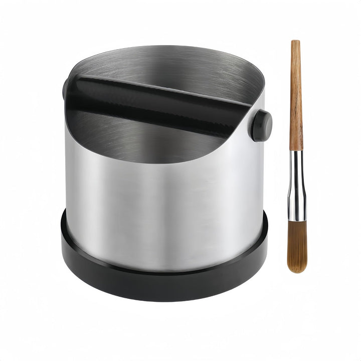 Abklopfbehälter für Siebträger, 700ml Klein Edelstahl Espresso Kaffee Knock Box, Abklopfschale Knock