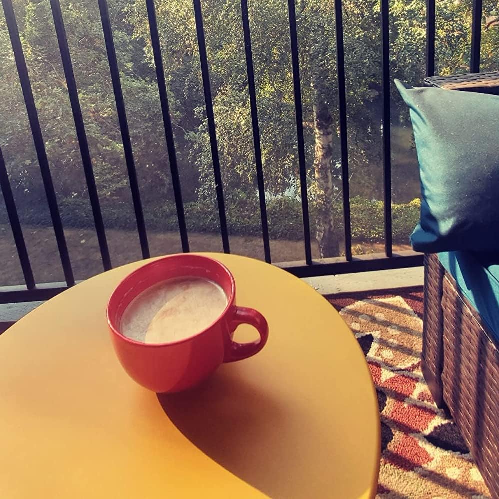 Kleiner Beistelltisch Metall, Garten Beistelltisch Rund, Couchtish & Kaffeetisch mit Verstellbarer T